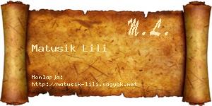 Matusik Lili névjegykártya