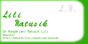 lili matusik business card